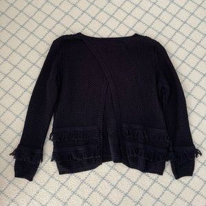 Cotton by autumn cashmere fringe openback sweater